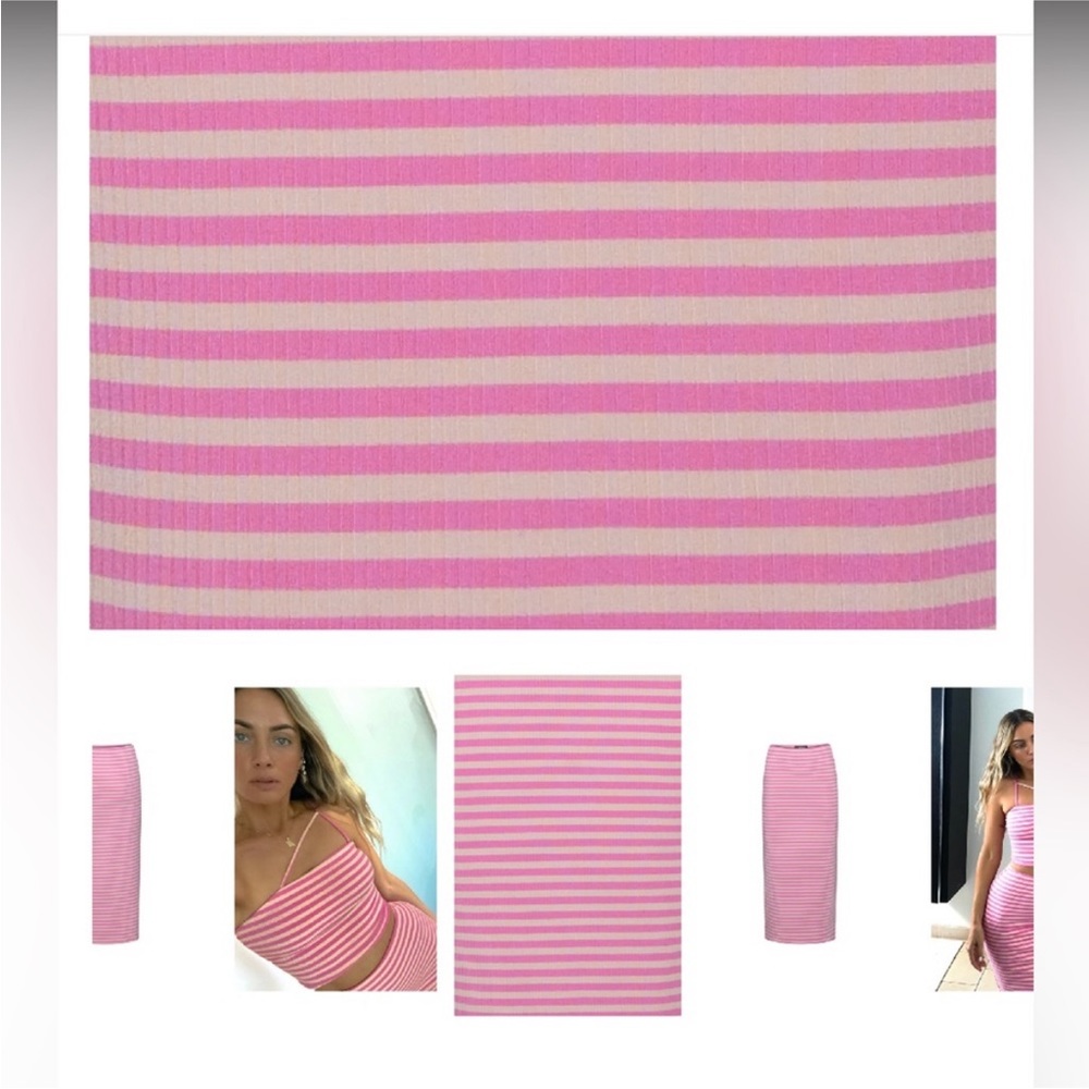 Pink and Nude Ribbed Midi - Picture 3 of 8